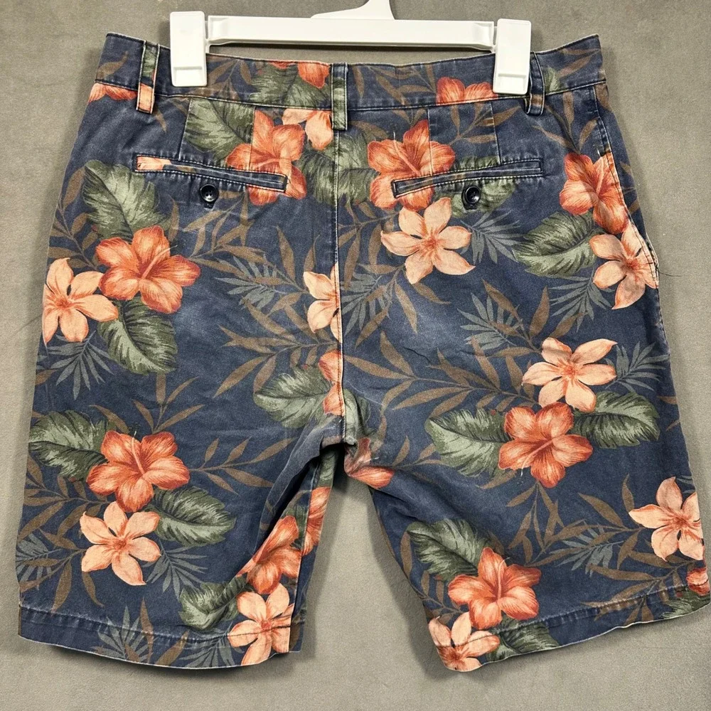 Banana Republic Shorts Mens 34 Blue Floral Tropical Hibiscus Cotton‎ Excellent